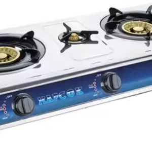 Réchaud Plat à Gaz ROYALSTAR 3 FEUX - Inox