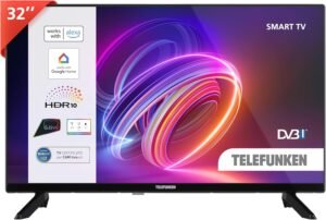 Tv TELEFUNKEN 32 Pouces HD E3E | SMART GOOGLE TV - Avec Récepteur Intégré - Noir